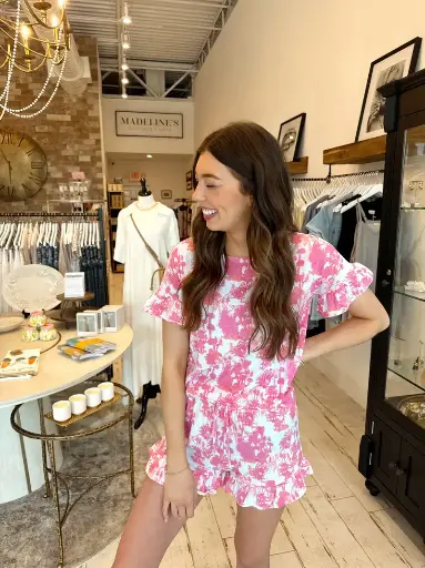 [ROSADO] Conjunto Pijama Corto Monica Safari