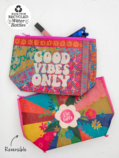 [BAG000094] Reversible Zip Pouch Good Vibe