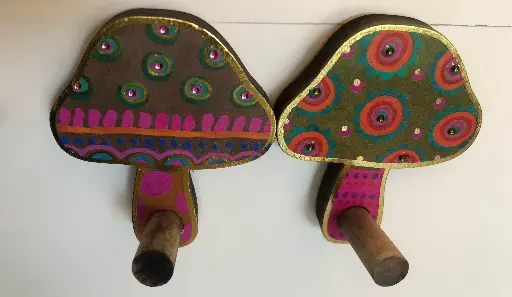 [WDR000030] Wooden Wall Hook Mushroom