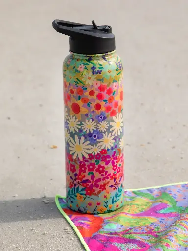 [WB000029] XLWater Bottle Wildflower Bor