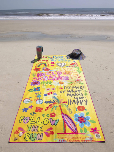 [BTWL000099] Yoga Beach Towel Yellow Hello