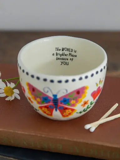 [CNDL079] Velón vaso reusable pintado a mano aroma natural