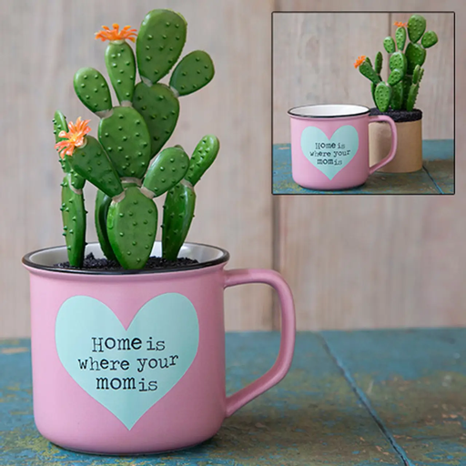 [MUG301] 2in1 Mug Succulent Home Mom Is