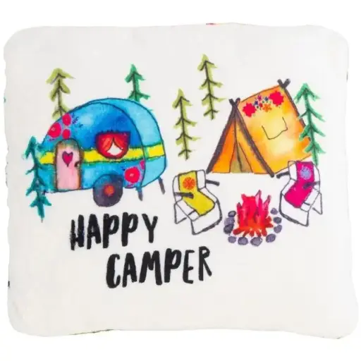 [BLKT023] Blanket/Pillow Happy Camper