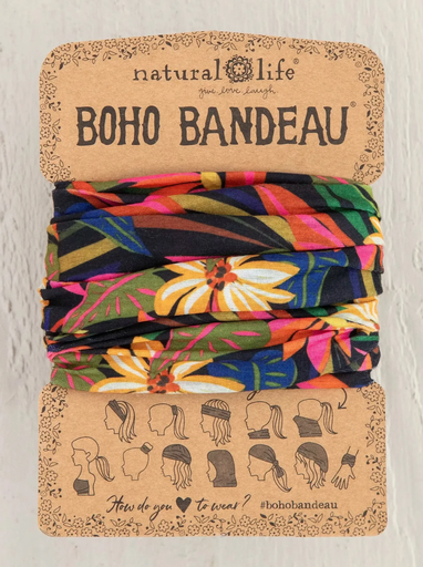 [BBW000141] Bandeau bohemio tropical negro
