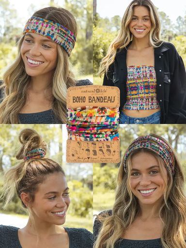 [BBW000090] Boho Bandeau Blue Fuchsia