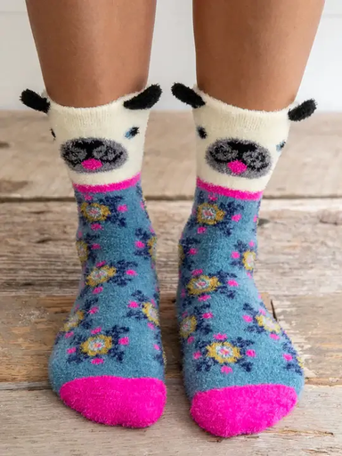 [Sock000075] Box Cozy Critter Socks Dog