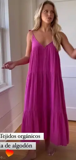 [LHDRS1990] Vestido largo Brooklyn talla S fucsia