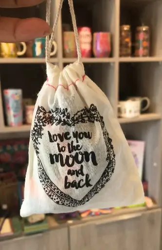 [GBAG052] Cotton Gift Bag Mini Love Moon
