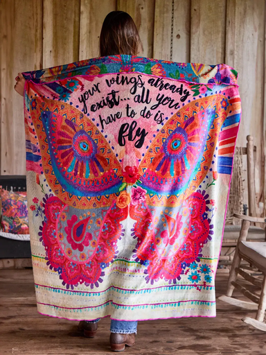 [BLKT000092] Cozy Blanket Butterfly