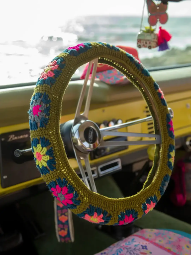 [CAC000087] Crochet Steering Wheel Olive
