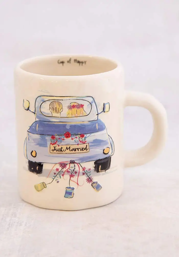 [mug343] Taza en relieve Recién casados