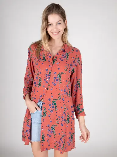 [LHDRS000698] Vestido camisero de gasa Georgia L