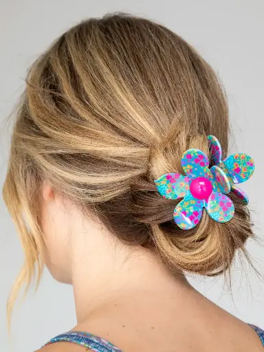 [HCL000087] Flora Daysi Claw Clip Neon Tur