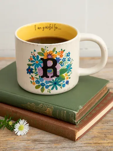 [MUG421] Initial Mug Flower R