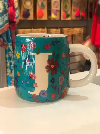 [MUG0000122] Initial Mugs J Floral