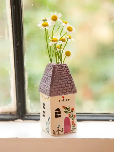 [VASE000025] Cottage Bud Vase Coffee Cottage