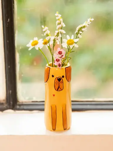 [VASE000030] Cutest Little Vase Bud Dog