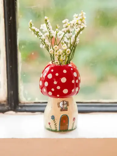 [VASE000031] Cutes Little Bud Vase Mushroom