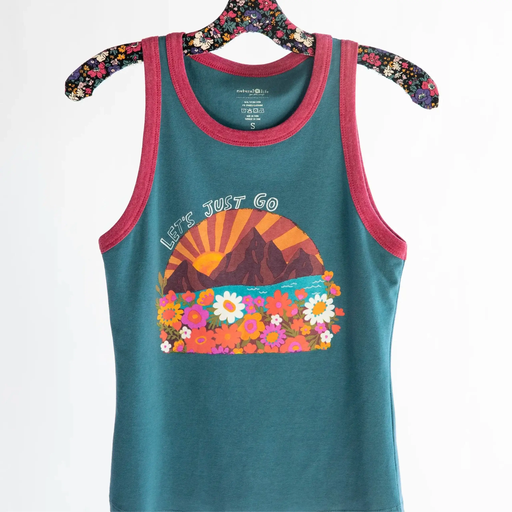 [TEE001301] Graphic Ringer Tank M Teal 