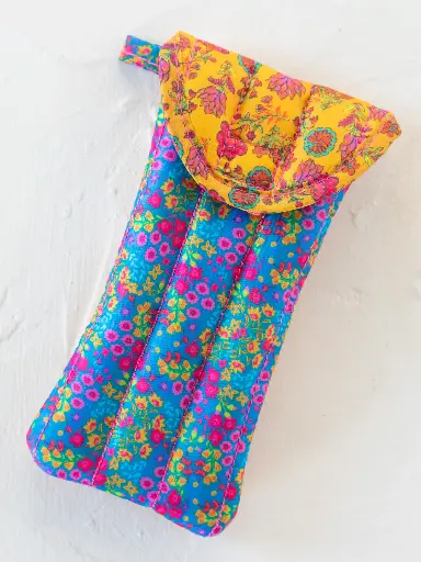 [BAG000151] Puffy Glasses Case Neon Turq