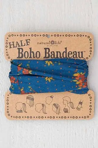 [BBW176] Half Bandeau Navy Rust Floral