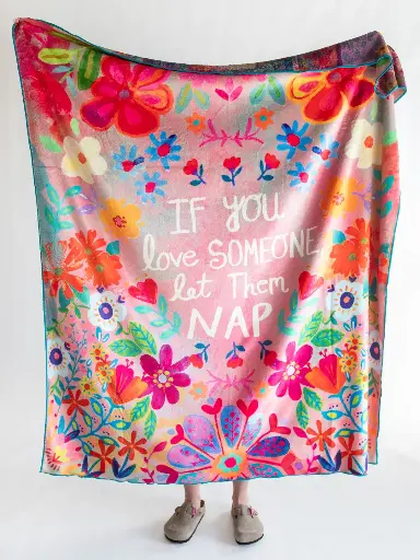 [BLKT000086] Reversible Cozy Blanket Let Them Nap