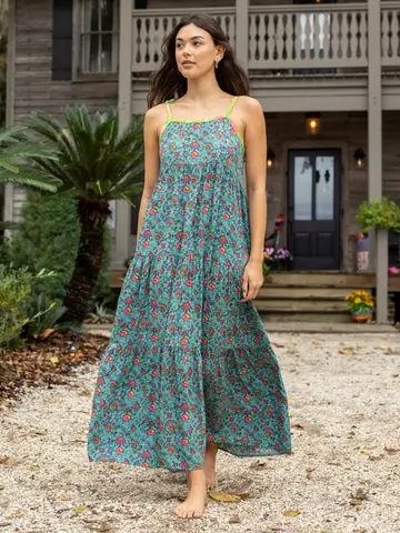 [LHDRS002832] Vestido largo Maddie XS turquesa rosa