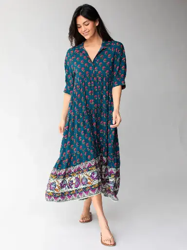 [LHDRS002903] Rebecca Dress XXL Navy Pink Rose