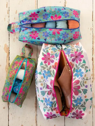 [BAG000178] Set de 3 bolsas Pack & Go Folk Flower