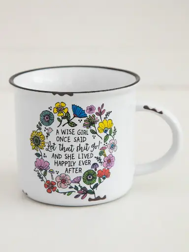 [MUG386] Taza de campamento Una chica sabia dijo una vez