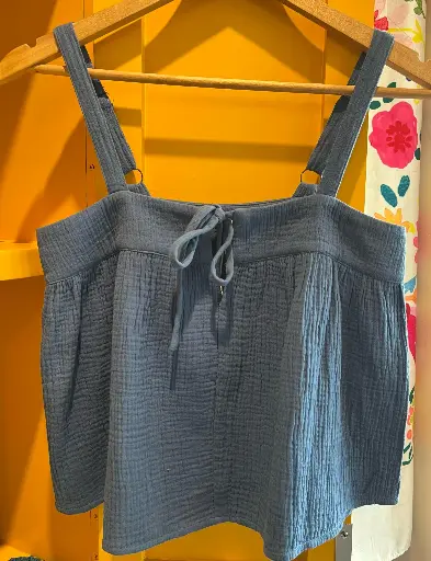 [TOP000430] Blusa de Gauze Azul XS