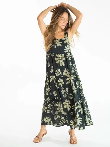 [LHDRS002058] Vestido Adele L Negro crema y negro