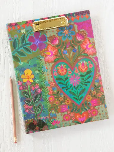 [HNT000035] Portafolio Corazones Verde y Rosa
