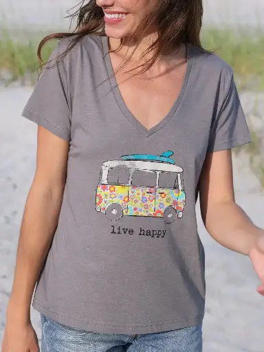 [TEE001776] Tshirt Relajado Cuello V en S