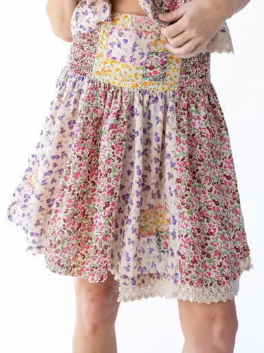 [SKRT000699] Falda Sentirse Viva M Amarilla y Morada