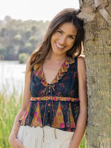 [TOP001823] Blusa Gitana Dos Colores L