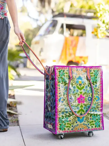 [BAG000172] Bulto maleta con ruedas Mandala Rosada