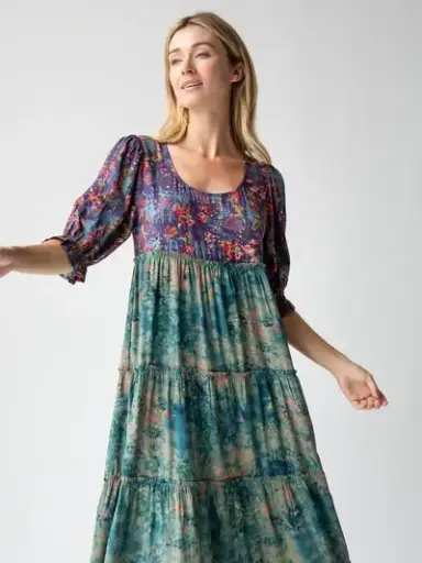 [LHDRS001235] Collete Vestido Maxi Azul Turquesa