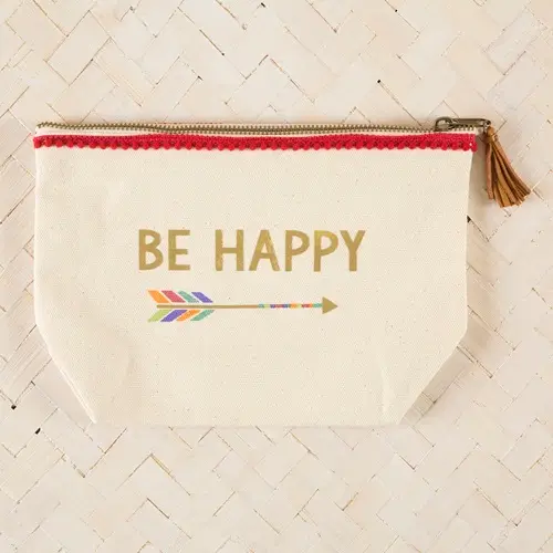[BAG220] Indi Blue Pouch Be Happy Arrow