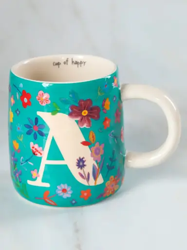 [MUG000117] Flor de taza con inicial A
