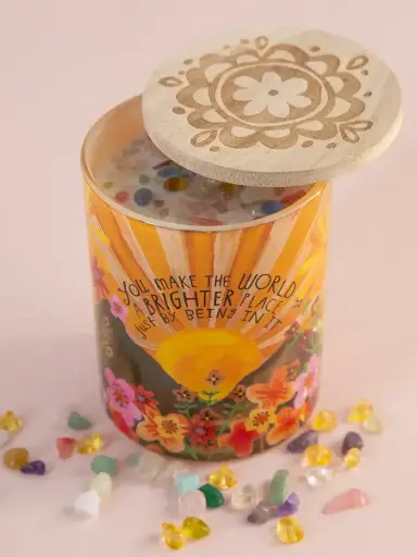 [CNDL000064] Velon con aroma a Felicidad de Piedras de colores