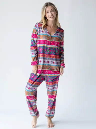 [JUMP360] Pijamas Navideñas en onesies M Floral Borders