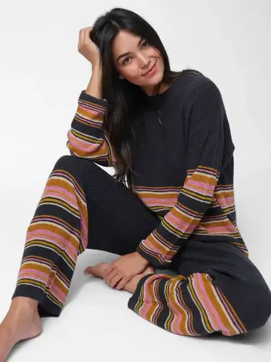 [PJS000207] Set de viaje charcoal en stripes de colores S
