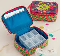 [PTS000033] Pastillero diario Forro naranja en piel vegana