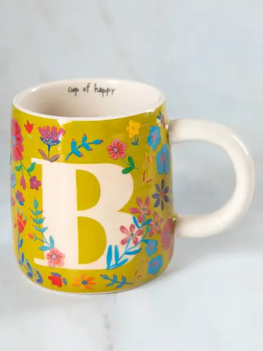[MUG000118] Initial Mugs B Floral