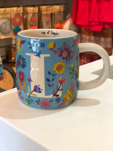[MUG000124] Tazas con inicial L Floral