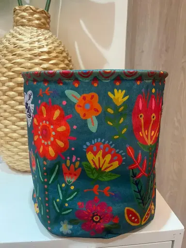 [BSKT000019] Contenedor de almacenamiento plegable color verde azulado Paz