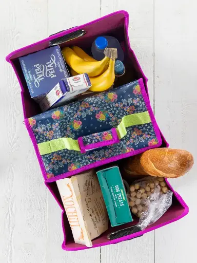 [COG000004] Organizador de Baul del auto azul floreado