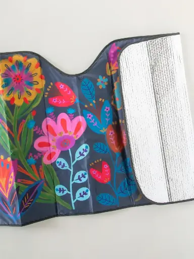 [CAC000145] Protector de  Sol para carros en Flores Azules